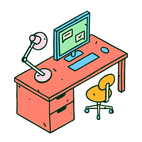 Fjellinjen Illustration Desk