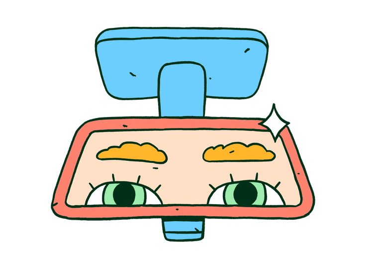 Fjellinjen Illustration Mirror